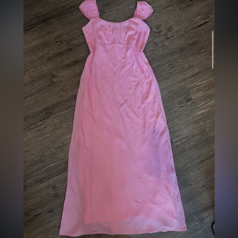 Abercrombie & Fitch Pink Spaghetti Strap Maxi Gown